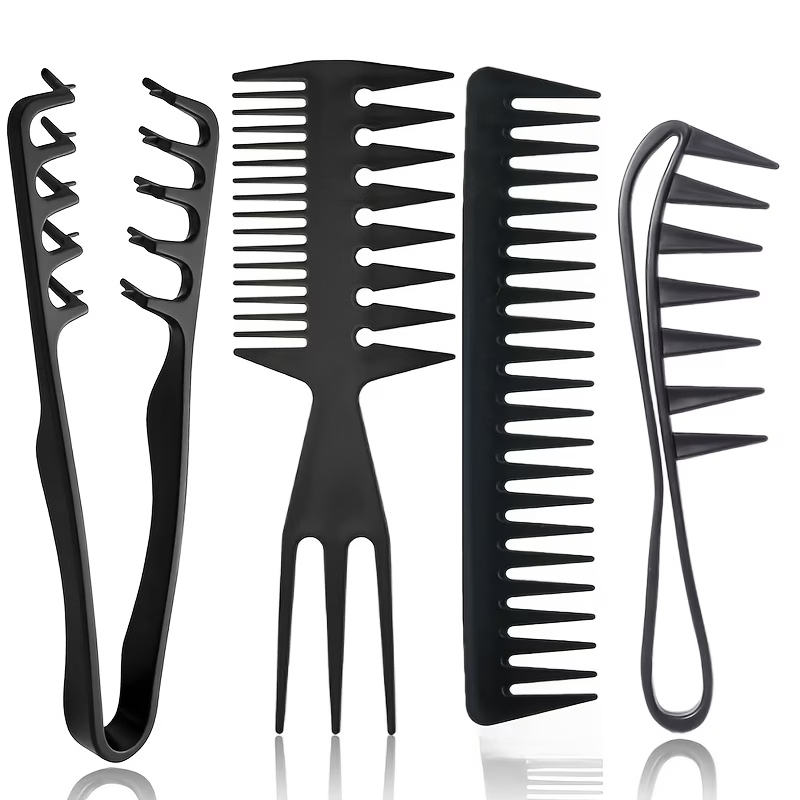 Detangling Wide Comb - 4Pcs Men Styling Comb Set, Anti-Static