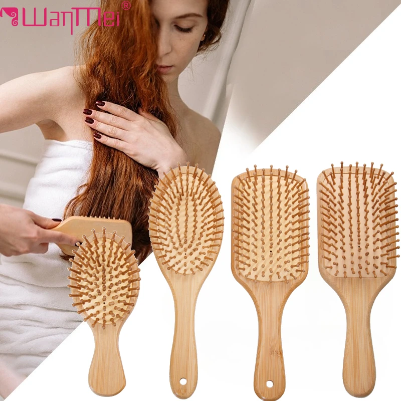 Detangling Wide Comb - Bamboo Hair Brush Women Styling Hair