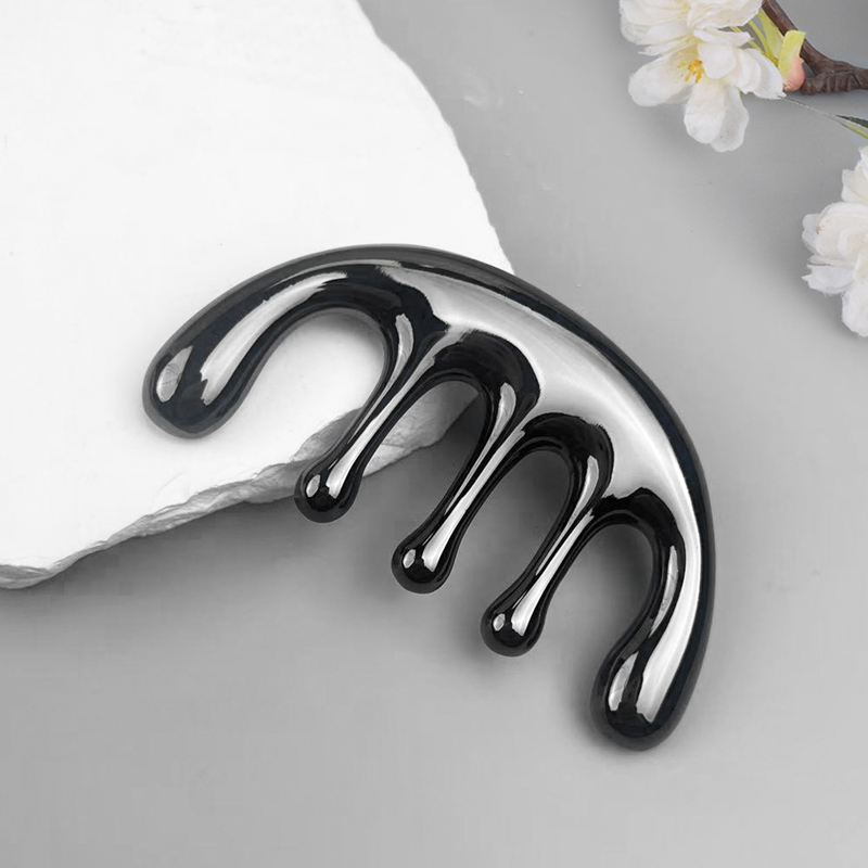 Detangling Wide Comb - 1pc Five-tooth Metal Massage Comb -