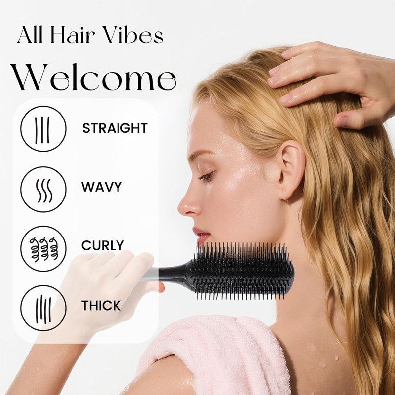 2Pcs 9-Rows Detangling Massage - Detangling Wide Comb ulasan dan harga