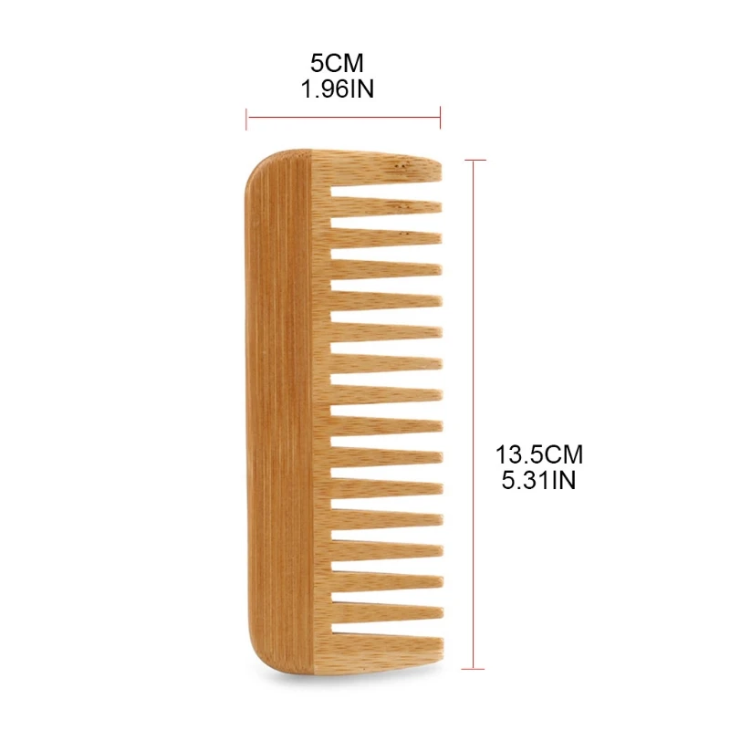Natural Bamboo Wide Toothed Co - Detangling Wide Comb ulasan dan harga