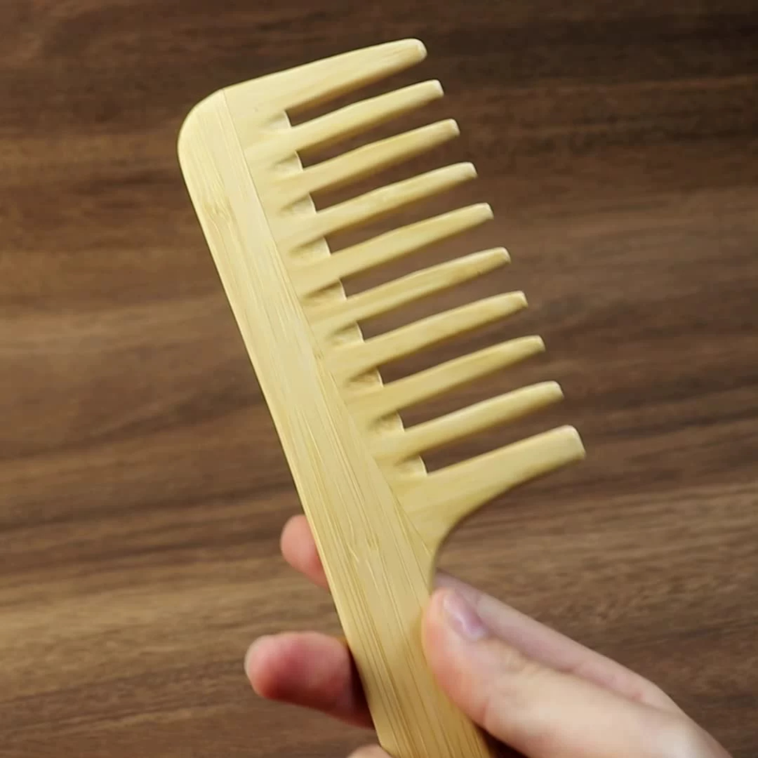 1 Pc Natural Bamboo Wide-Tooth - Detangling Wide Comb ulasan dan harga