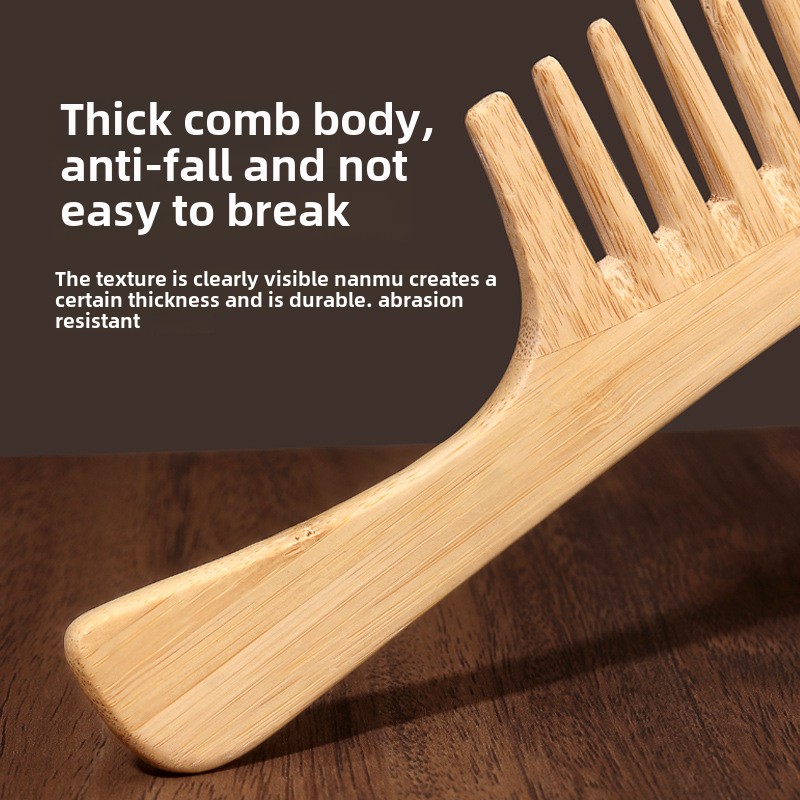 1 Pc Natural Bamboo Wide-Tooth - Detangling Wide Comb ulasan dan harga