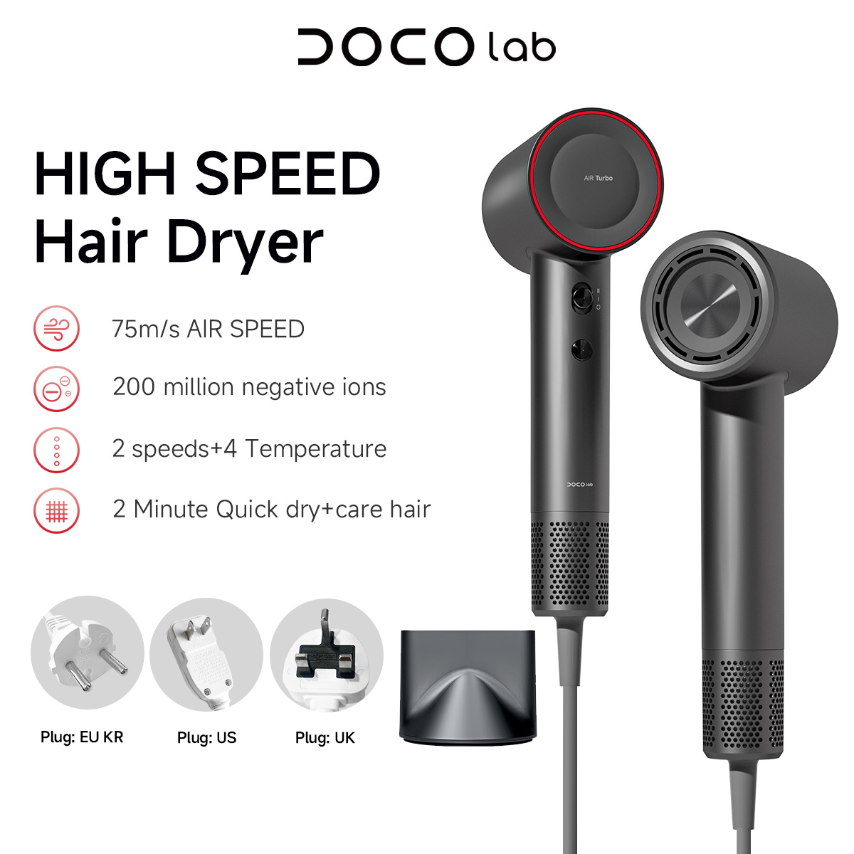 DOCO Hair Dryer High Speed 75m - Hair Care Gift ulasan dan harga