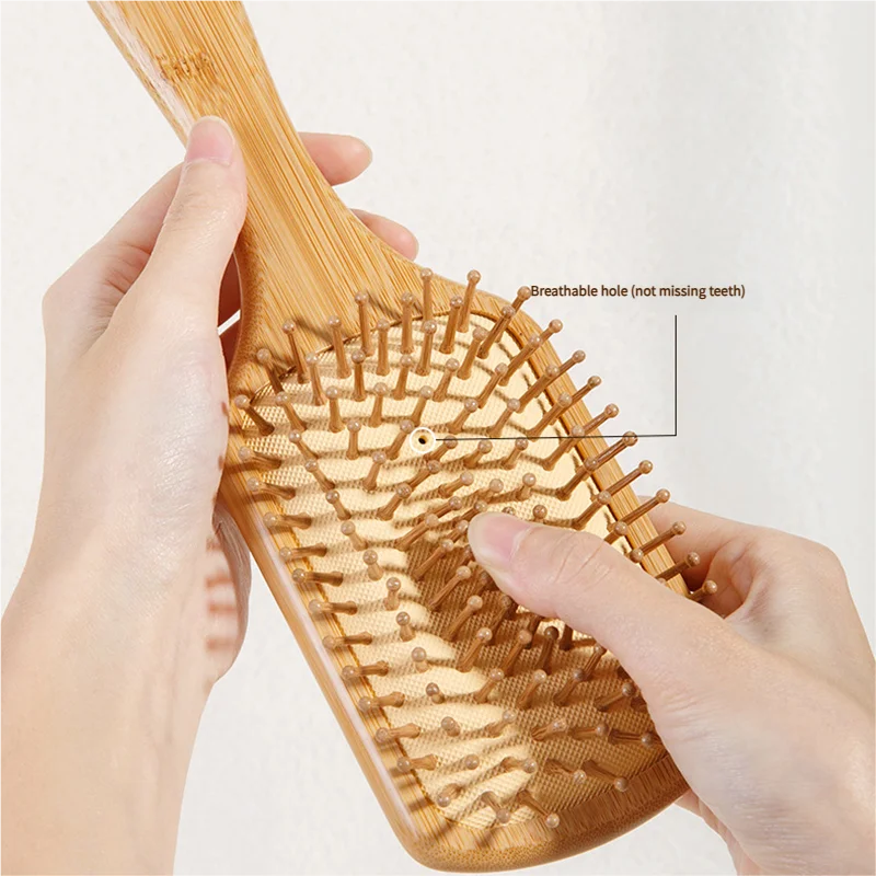 Bamboo Hair Brush Women Stylin - Detangling Wide Comb ulasan dan harga