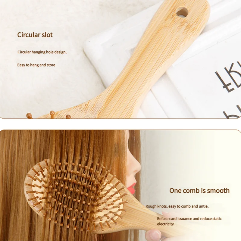 Bamboo Hair Brush Women Stylin - Detangling Wide Comb ulasan dan harga