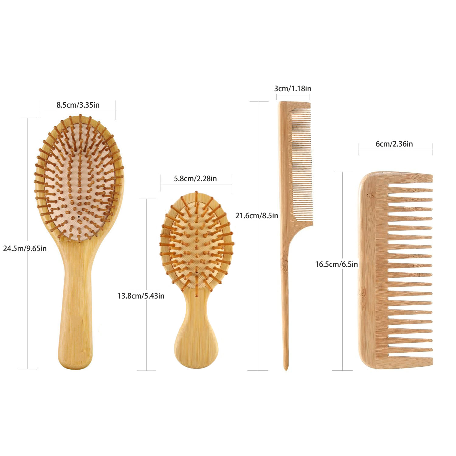 Bamboo Hair Brush Comb Set for - Detangling Wide Comb ulasan dan harga